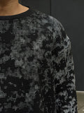All Over Black Waffle Knit Oversized T-Shirt